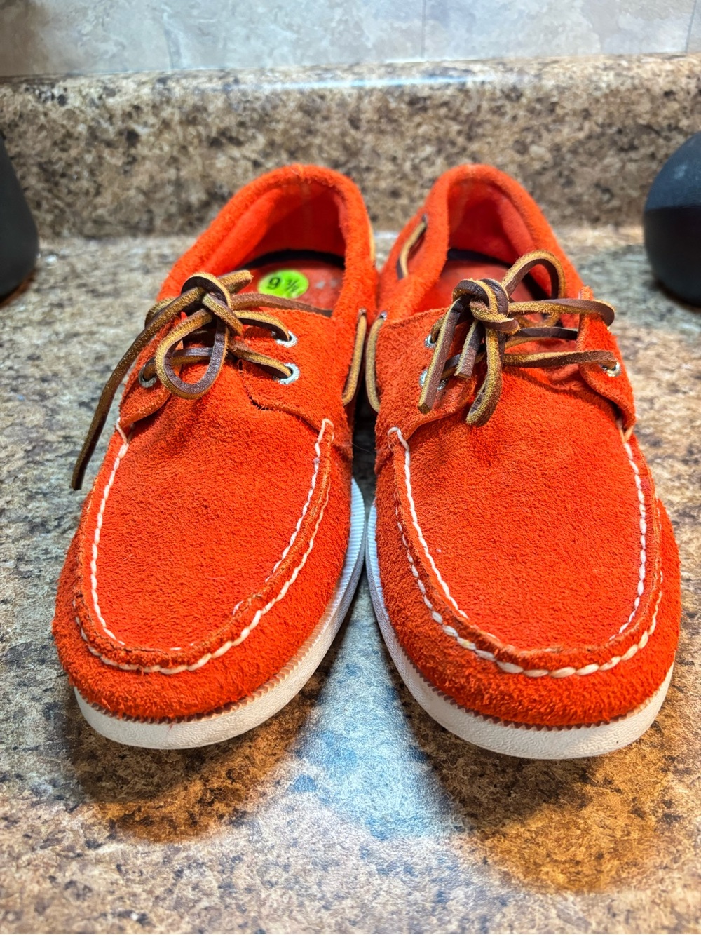 Sperry Top-sider authentic original orange suede Boat shoes